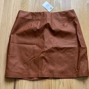 Faux camel leather skirt